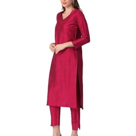 Elleora Women Cotton Blend Regular Kurta