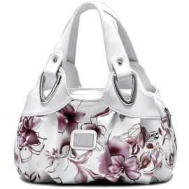 Barsine Vegan Leather Purse for Women Fashion Hobo Style Floral Handbag