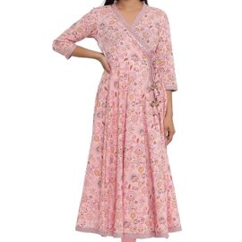 COTLAND Fashions Jaipuri Cotton Printed Angrakha/Angarkha/Front-Open Kurti for Women