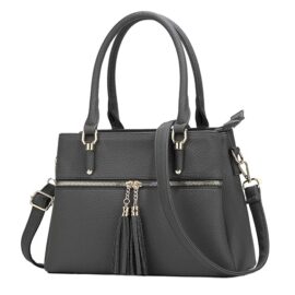 KKXIU Women Satchel Bags Handle Shoulder Handbags and Purses Pockets Zipper Leather Crossbody Bags