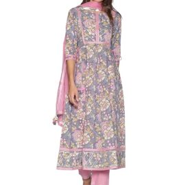 RAJMANDIRFABRICS Women Cotton Anarkali Kurta Pant And Dupatta Set