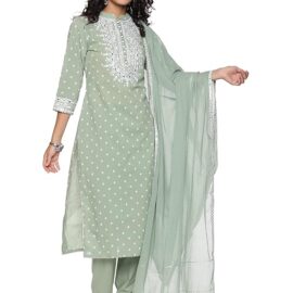 RAJMANDIRFABRICS Women Cotton Kurta Pant With Dupatta Set