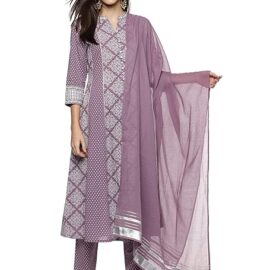 RAJMANDIRFABRICS Women's Cotton Embroidered Kurta Pant & Dupatta Set