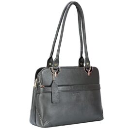 RICHSIGN LEATHER ACCESSORIES Full Grain Natural Leather Top Handle Tote Handbag