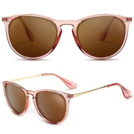 SUNGAIT Vintage Round Sunglasses for Women Classic Retro Designer Style
