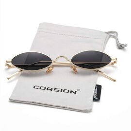 Vintage Small Oval Sunglasses for Women Men Hippie Cool Metal Frame Sun Glasses