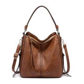 Zibuyu Tote Handbag for Women, Girls Stylish Fashion Faux Leather Tote Shoulder Bag Classic Solid Color Shoulder Tote Bag for Women