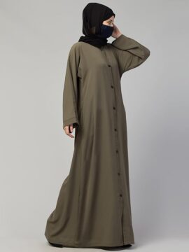 Musheco Abaya Front Open With Kimono Sleeves &amp; Belt for Girls &amp; Women
